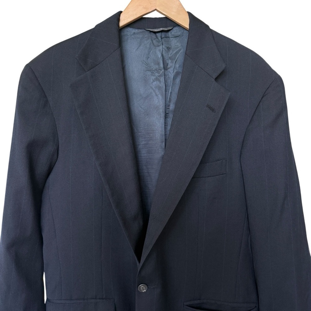 VINTAGE! Polo University Club Ralph Lauren Men's 46R Black Pinstripe Wool Blazer